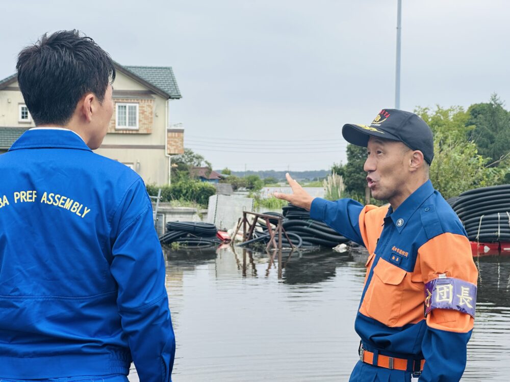 救援活動が続く印旛沼周辺地区。現場の声を復旧支援につなげます。（写真3）