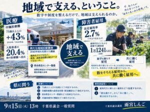 医療体制・障がい者雇用「地域で支えるということ。」雨宮しんご一般質問１５日１３時～